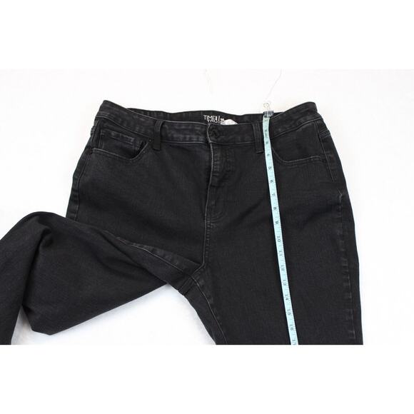 Time and Tru High Rise Skinny Denim Pants Women 18 Petite Black Stretch Jeans - Picture 5 of 11
